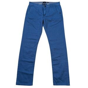 Quiksilver Everyday Chino Mens 32x32 Straight Fit Pants Blue Dark Denim Casual